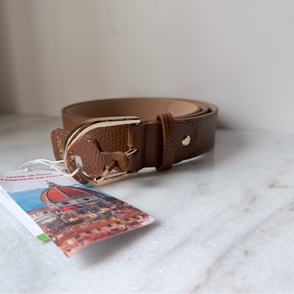New Brown genuine Leather Belt made in Italy. Size xl,38”
